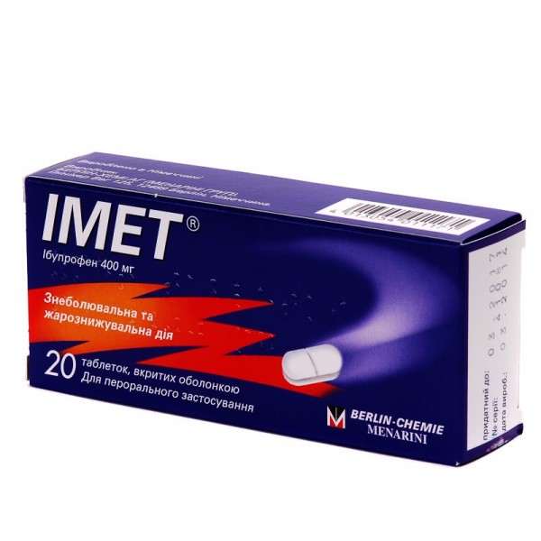Imet Ibuprofen 400mg 20 tablets